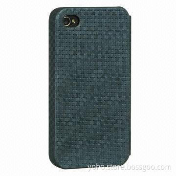Case for iPhone 4/4S, Made of Navy Leather Materials, Various Colors and Logos Available